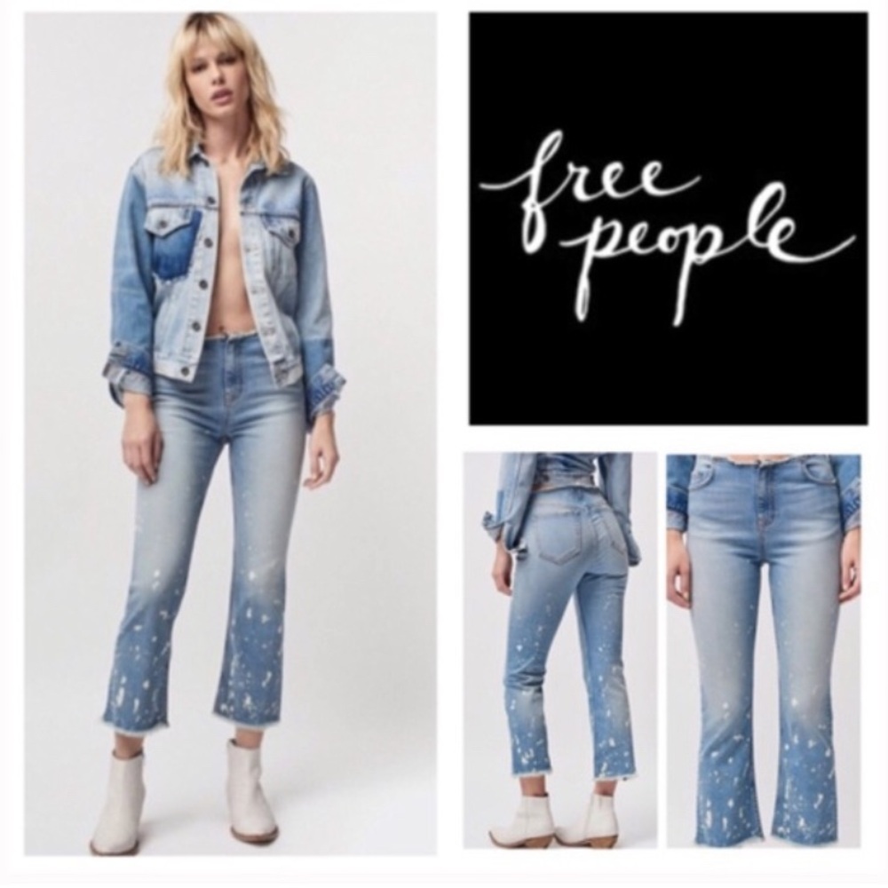 Free People Raw Cropped Bootcut Jean